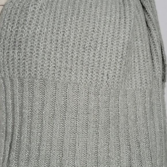 Sonoma Gray Acrylic Blend Ribbed Knit Fringed Scarf One Size - Picture 2 of 5